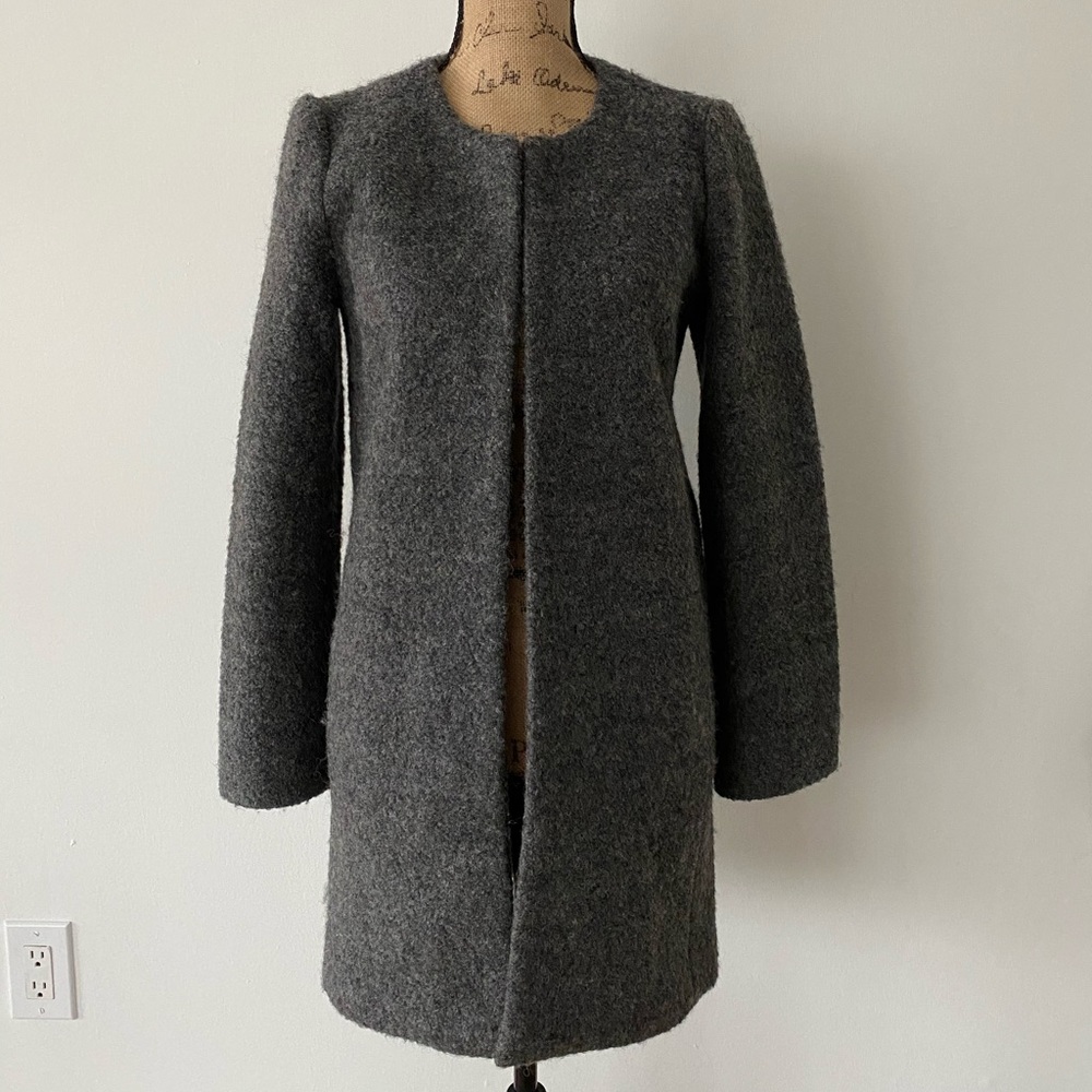 Forever 21 Premium Label Wool Blend Gray Coat
